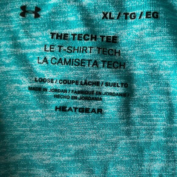 Under Armour HeatGear Tech Tee XL Turquoise Blue Men’s Training Shirt - Picture 5 of 5